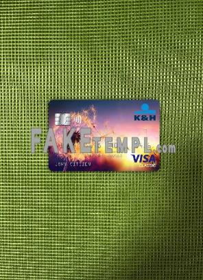 Hungary K&H bank fake Visa classic card photolook template PSD